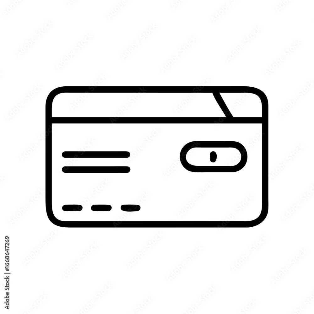 Poster illustration of a rectangular card with rounded corners and a few horizontal lines on it design vect