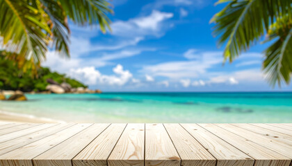 Fototapeta premium Caribbean Beach with Palm Trees 