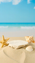 Tropical Wooden Platform Scene
