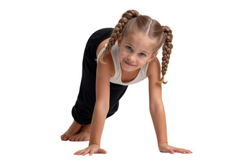 Little Girl With Pigtails Doing