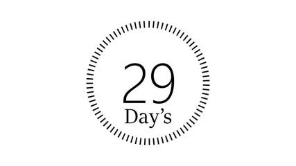 1 to 30 days animation video Black and white 