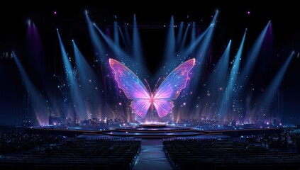 Grand stage show, butterfly projection