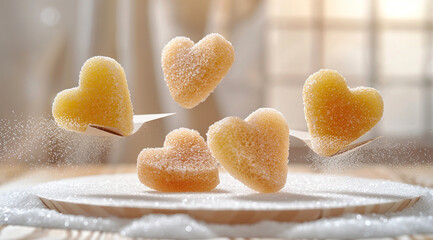 heart shaped candies on a plate