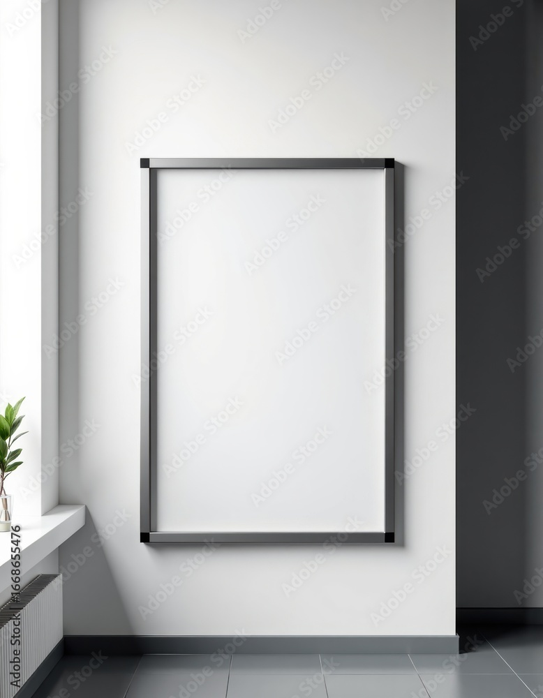 Poster wall-mounted schedule board displaying its blank side for versatile use