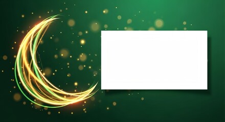 Celebrate Ramadan Kareem with glowing crescent moon and custom text area