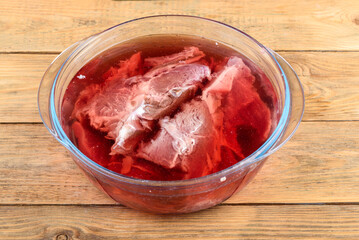 Meat soaked in water to remove odors and blood before cooking.