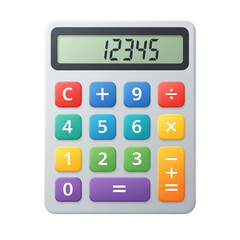 calculator on empty background