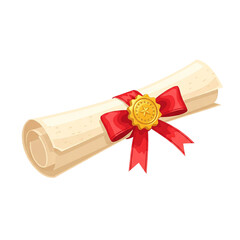 blank certificate isolated on empty background