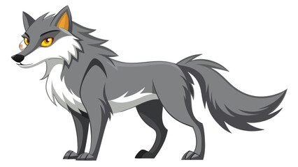 Vector illustration of a wolf, showcasing its features in a stylized and artistic design..eps