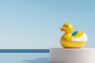 Yellow Rubber Duck on the beach