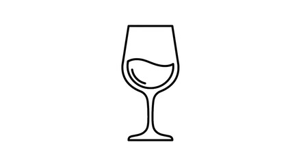 Elegant Wine Glass Illustration A Simple Outline for Beverage and Drink Concepts