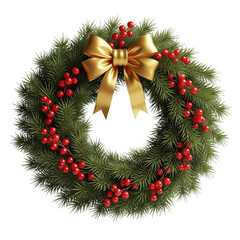christmas wreath isolated on empty background