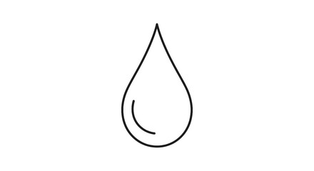 Simple Line Art Illustration of a Water Droplet for Design and Environmental Awareness