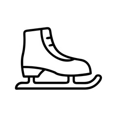 Simple Line Art Icon of a Figure Skates for Ice Skating Sports and Winter Activities