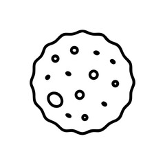 A stylized circular illustration featuring a celestial body with craters and a textured surface