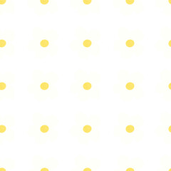 White daisy flowers with yellow centers in a seamless repeating design. A fresh and cheerful background for textiles, packaging, and digital art.