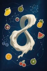 Cosmic Milk Wave & Fruit Stickers