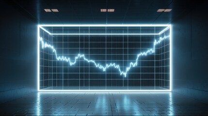 Realistic 3D Interface Design For Stock Market Presentation With White Surrounding Space