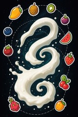 Cosmic Milk Wave & Fruit Stickers