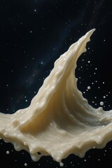 Cosmic Milk Wave in S-Curve over Spiral Galaxy
