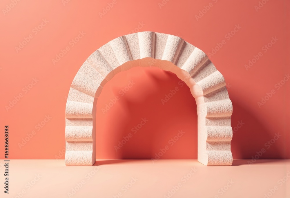 Poster foam arch guard and frame displayed against a soft pink background