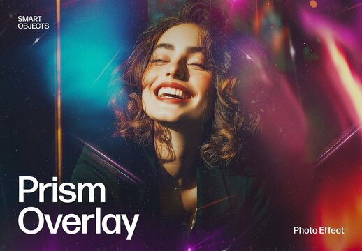 Prism Overlay Photo Effect with Light Refractions and Colorful Lens Flares