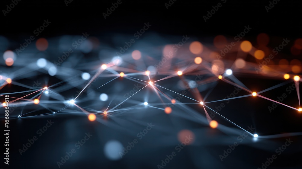 Poster digital connectivity: a captivating illustration of interconnected nodes and lines, depicting the co