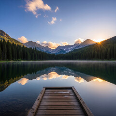 Obraz premium Alpine Lake Reflection