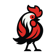 Stylized Rooster Crowing Mascot Logo Icon