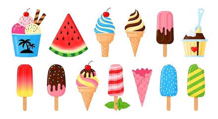 Colorful assortment of frozen treats and desserts on display