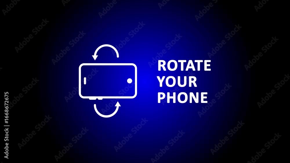 Poster smart rotate phone sign, rotate your phone icon animation .simple technology 360 degree rotation fla