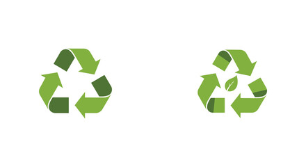 Obraz premium Green recycling symbols on white background for eco friendly concepts
