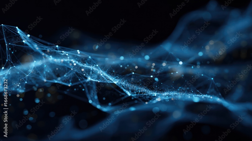 Poster digital network flow: abstract representation of interconnected digital networks and data streams. i