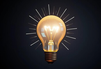 Glowing light bulb head, radiating bright energy, symbolizes innovative solutions and powerful ideas,  bright idea,  solution