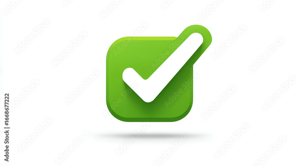 Poster green checkmark check mark icon checklist flat web app logo website ui design right tick ok illustra