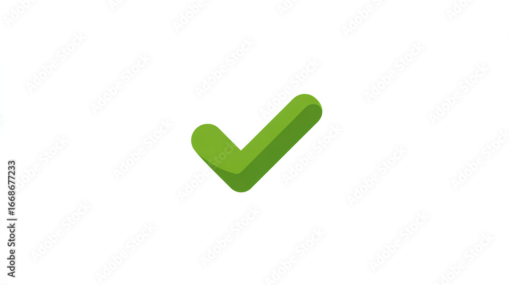 Poster green checkmark check mark icon checklist flat web app logo website ui design right tick ok illustra