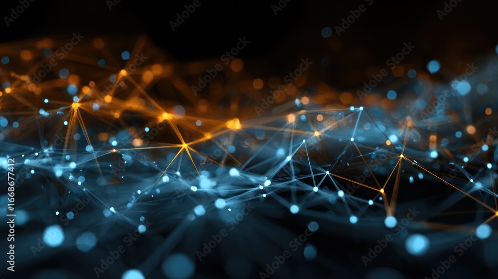 Poster digital network visualization: a captivating visual representation of interconnectedness, showcasing