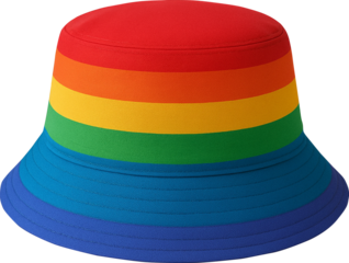Colorful rainbowfelt bucket hats