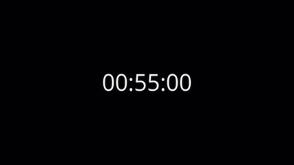 one hour countdown timer in sixty seconds, 1 hour countdown timer animation in one minute on a transparent background in 4k - Powered by Adobe
