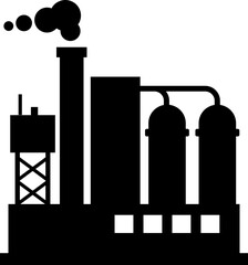 Industrial building factory icon set.Factory and industrial vector line icon.Industry power, chemical manufacturing building warehouse nuclear energy plant.Industrial building, factory and power plant