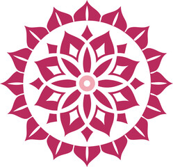 Intricate circular mandala vector art with floral symmetry and repeating geometric patterns