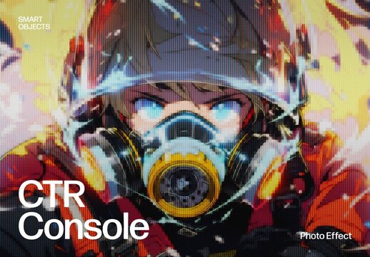 CRT Console Glitch Photo Effect with Pixelated RGB Noise &ndash; Retro Gaming Anime Style Image Filter