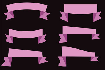 Abstract wavy purple color ribbon in dark purple background.