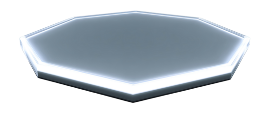 Hexagonal platform with glowing edge