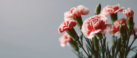 Vibrant carnations in bloom indoor setting floral photography serenity