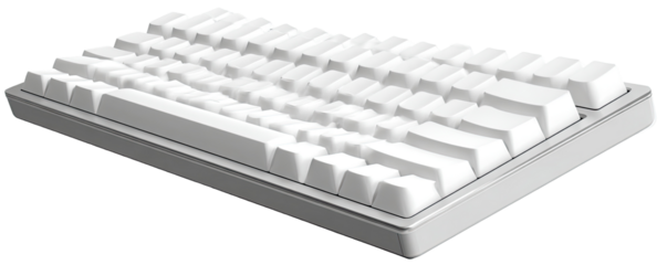 White computer keyboard angled view (1)