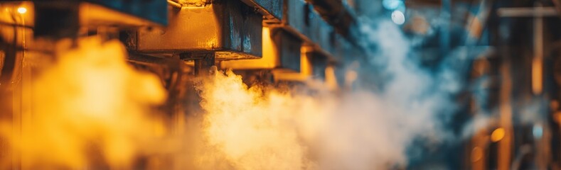 Industrial machinery process with steam