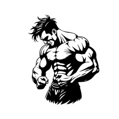 Powerful physique defined illustration showcasing dedication to fitness and muscular development