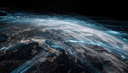 Global network of connections over Europe