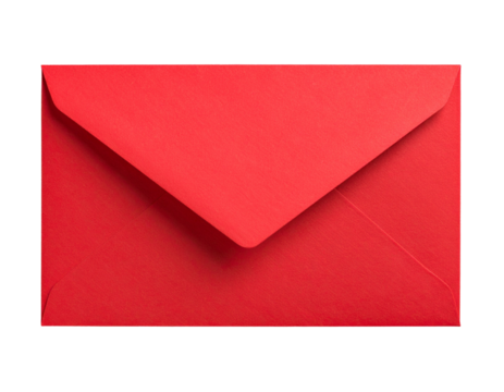  Angled Red Envelope Mockup Top Perspective Transparent